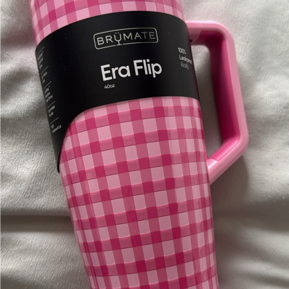 Era Flip 40oz Insulated Tumbler - Gingham Pink- Madi Nelson